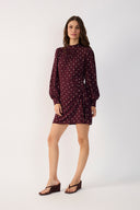 Burgundy Noturna Wrap Mini Dress