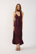 Burgundy Noturna Maxi Skirt