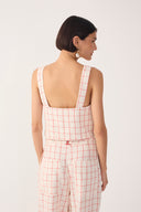 Red Plaid Sweetheart Crop Top