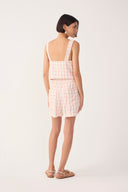 Red Plaid Linen Shorts