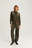 HERITAGE EMBROIDERED BOHEMIAN PLAID SHIRT