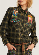 HERITAGE EMBROIDERED BOHEMIAN PLAID SHIRT