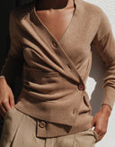 The Wrap CARDIGAN, Camel Cashmere Blend