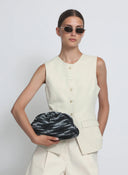 BLACK TIE-DYE CROCHET GAME BAG