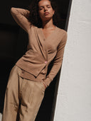 The Wrap CARDIGAN, Camel Cashmere Blend