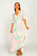 CHANIA SUNSET MAXI WRAP DRESS