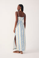 Off-white Aquarium Cut-out Sleeveless Linen Maxi Dress