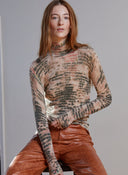 Geo Print Second Skin Sheer Mock