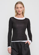 TISSUE JERSEY LAYERED L/S