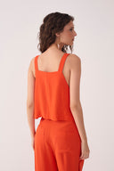 Red Pitanga Buckle Strap Crop Top