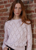 Diamond Stitch Pointelle Crew