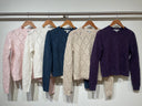 Diamond Stitch Pointelle Crew