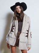 Southwest Fringed Shawl Collar Throw