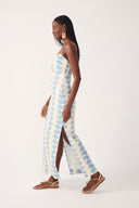 Off-white Aquarium Cut-out Sleeveless Linen Maxi Dress