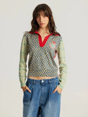 MILLIE POLO KNIT SHIRT - RED AURA