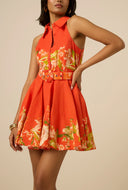 HIBI SHORT DRESS WITH BUCKLE BELT