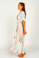 CHANIA SUNSET MAXI WRAP DRESS