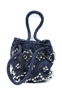 NAVY LA GEMMÉ MINI BUCKET BAG