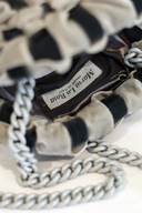GRAY CHECK VELVET MINI GAME BAG