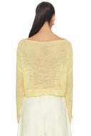 LINEN OPEN KNIT BATEAU SWEATER
