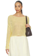 LINEN OPEN KNIT BATEAU SWEATER