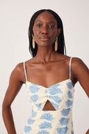 Off-white Aquarium Cut-out Sleeveless Linen Maxi Dress