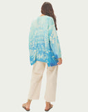 MYKONOS PRINTED CARDIGAN - INDIGO GARDEN