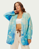 MYKONOS PRINTED CARDIGAN - INDIGO GARDEN