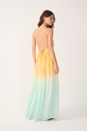 Multicolor Nascente Lurex Open Back Maxi Dress