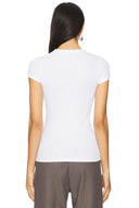 TEXTURED RIB CAP SLEEVE CREW