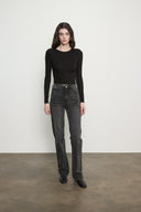 Silk Rib L/S Tuck Top