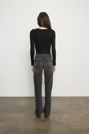 Silk Rib L/S Tuck Top