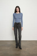 Silk Rib L/S Tuck Top