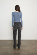 Silk Rib L/S Tuck Top