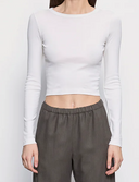 SUPIMA BABY RIB L/S CROPPED TOP
