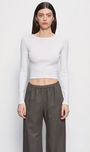 SUPIMA BABY RIB L/S CROPPED TOP