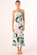 THARA STRAPLESS DRESS - VERDANT ANEMONE