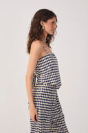 Blue Escama Sleeveless Scarf Top