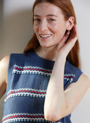 Striped Jacquard Sleeveless Crew