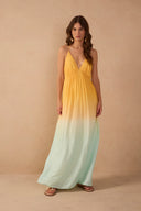 Multicolor Nascente Lurex Open Back Maxi Dress