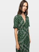 REFORME SILK BANDANA DRESS