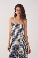 Blue Escama Sleeveless Scarf Top