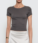 SUPIMA BABY RIB CROPPED TEE
