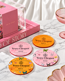 Bubbles and Butterflies Coaster Set - Set of 4 styled on marble