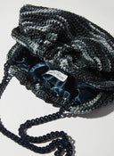 BLACK TIE-DYE CROCHET GAME BAG