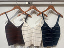 Cropped Rib Jacquard Cami Bralette