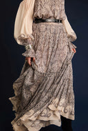 Chavi Tiered Maxi Skirt - Eggshell