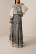 Chavi Tiered Maxi Skirt - Eggshell
