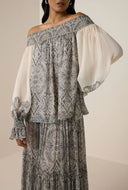 Chavi Smocked Off The Shoulder Top - Eggshell