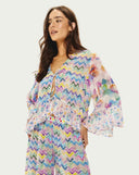 DAHLIA RUFFLED CROP BLOUSE - FAIRY DUST